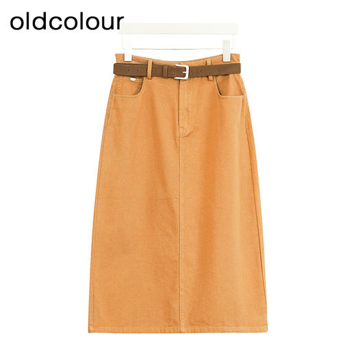 oldcolour商场同款春秋款纯色时尚气质A字半身裙女P380601A1 商品图0
