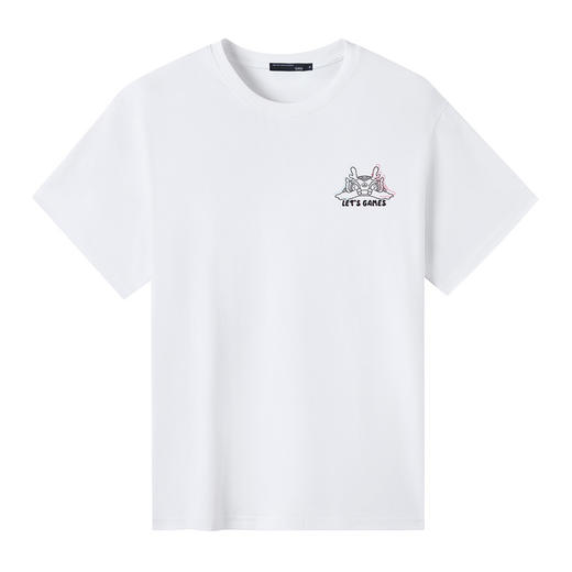 GXG男装【醒狮龙头】夏季时尚潮流撞色印花男士圆领百搭短袖t恤K&C 商品图5