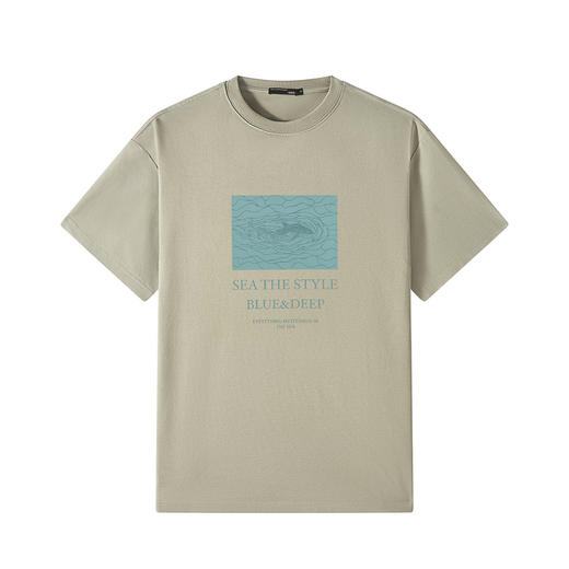 GXG男装【海洋鱼】25夏季时尚简约百搭休闲凉感透气男式短袖T恤K&C 商品图4