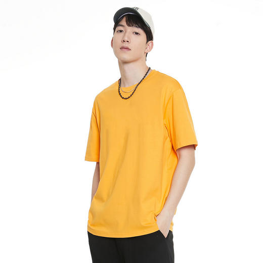 GXG男装【百搭纯色】夏季宽松纯棉休闲短袖T恤男K&C 商品图9