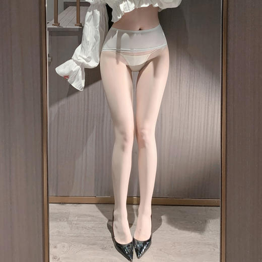 霏慕 纯欲超薄裸感美肤袜7300 性感超薄无缝裆丝袜情趣套装紫绿透明袜激情内衣 商品图7