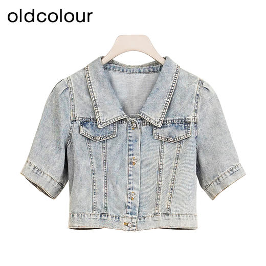 oldcolour商场同款春秋款时尚气质通勤温柔短袖连衣裙女P21101166 商品图4