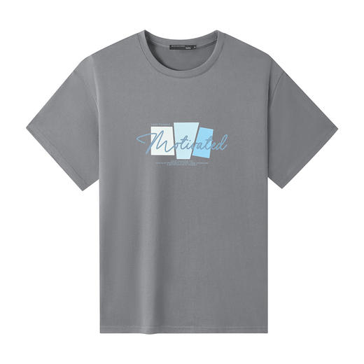 GXG男装25夏季时尚潮流图案圆领舒适纯棉男式短袖T恤K&C 商品图2