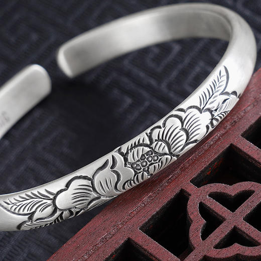 【花气袭梦】子佩集S999手工银手镯原创设计【55011205】2506 商品图2