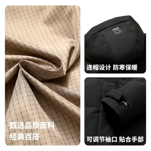 【90%鸭绒】圣得西男士防寒保暖中长款羽绒服2025冬季新款外套 商品图5