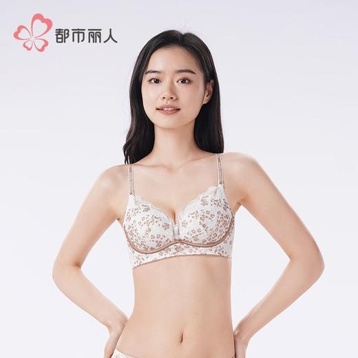 都市丽人内衣女士内衣蕾丝内衣文胸B杯可穿无钢圈三排四扣LBH5F7 商品图2