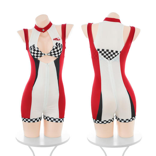 霏慕 燃情车模拉链开裆连体衣ZY50 新火辣车模拉链开裆连体衣制服成人性感睡衣激情挑逗房事变态污度诱惑开档免脱角色扮演制服诱惑纯欲撩人 商品图9