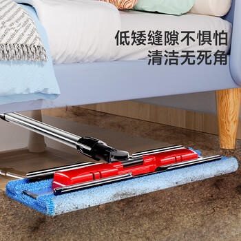 美丽雅夹布式平板拖把40cm4拖布干湿两用一拖净家用拖地神器拖地神器 商品图6