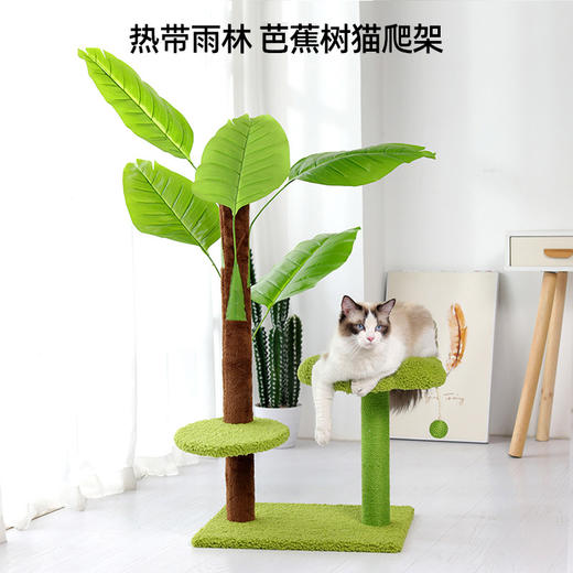大型猫咪爬架木质仿真猫玩具宠物跳台剑麻猫抓猫爬树四季通用新款新品 商品图0
