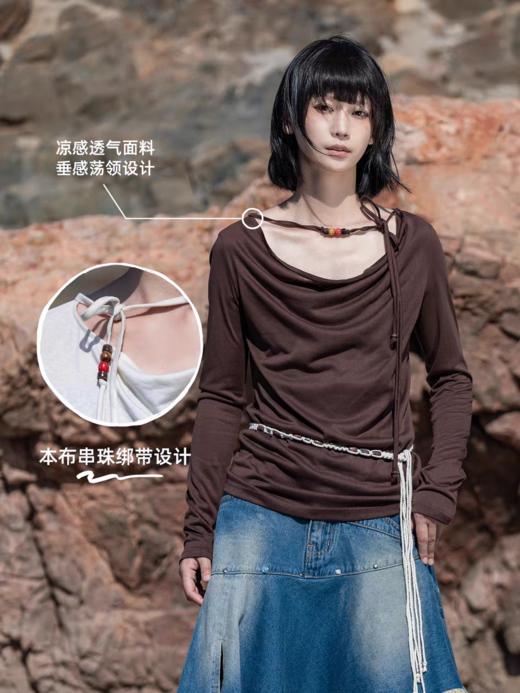 早乙女惠子saotome/STMTX13106/针织长袖荡领T恤 商品图2