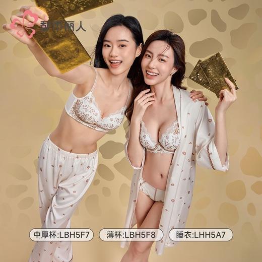 都市丽人内衣女士内衣蕾丝内衣文胸B杯可穿软钢圈三排四扣LBH5F8 商品图2