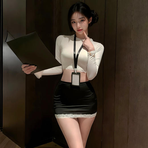霏慕 职场撩拨暗欲包臀秘书套装ZY61 制服性感诱惑调情性趣睡衣情趣内衣 商品图2