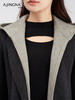【商城同款】阿菁娜休闲百搭连帽假两件长款羊毛大衣F30D211023 商品缩略图4