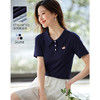 【周四狂欢价】熙世界粉色正肩POLO衫上衣女夏季2025新款刺绣休闲风翻领短袖t恤 商品缩略图0