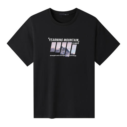 GXG男装【100%棉】夏季时尚字母印花男款圆领百搭短袖T恤潮K&C 商品图3