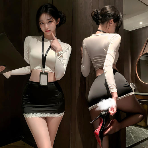 霏慕 职场撩拨暗欲包臀秘书套装ZY61 制服性感诱惑调情性趣睡衣情趣内衣 商品图8