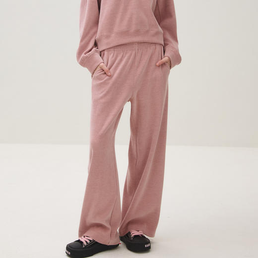 谜底直筒裤女2025秋季新品厚实柔软橡筋腰头慵懒风卫裤253MK1100 商品图2