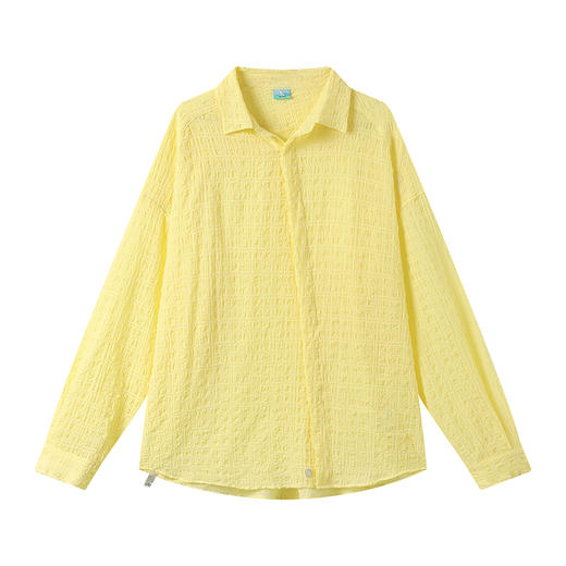 CryingCenter 中性 三色方格泡泡纱海草长袖衬衫 哭喊中心 商品图5