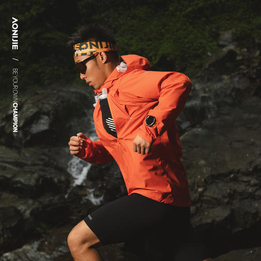 奥尼捷轻便越野跑冲锋衣跑步运动男女防风防水户外专业压胶风衣/FM5216 商品图2