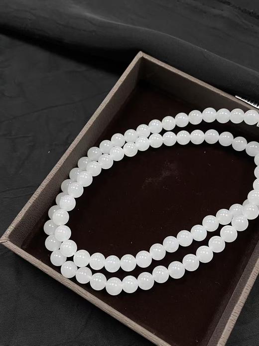 【于田产和田玉95料羊脂白卡6圆珠项链】规格6mm，出证书，发货1~五天，48小时鉴赏期 商品图0