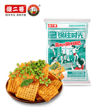 傻二哥 锅往时光锅巴900克混合味 散称香辣休闲零食大礼包约36小包 /休闲食品 /膨化食品 /锅巴 商品图6
