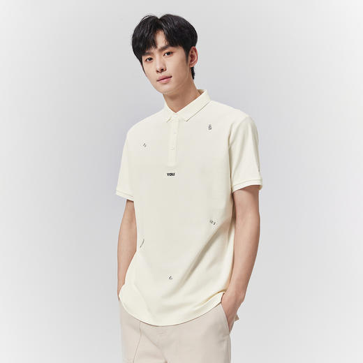GXG男装【7A抗菌】25夏季时尚刺绣字母简约翻领男式凉感短袖POLO衫K&C 商品图2