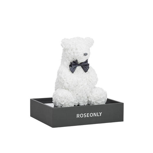 【新品爱礼】ROSEONLY诺誓 高端定制 永生玫瑰 公仔系列 玫瑰北极熊 送朋友 情人节礼物 商品图2