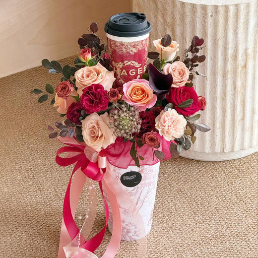 秋天的第一杯奶茶-奶茶花束鲜花咖啡手提花盒送闺蜜女友男友礼物立秋奶茶花束(奶茶随机) 商品图3