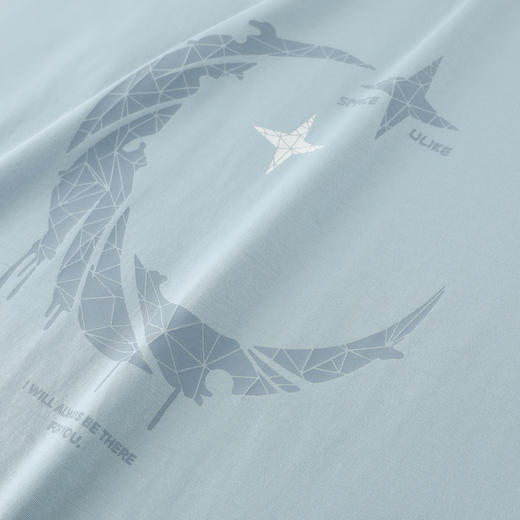 GXG男装【月亮印花】夏季时尚潮流星空元素情侣款圆领纯棉短袖t恤K&C 商品图7