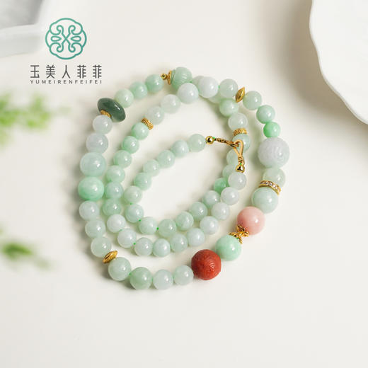 玉美人菲菲~S925翡翠项链-DIY回纹圆环圆珠 商品图0