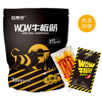 桂青源 WOW厚切手撕牛板筋休闲零食香辣味300g（内含20袋） /休闲食品 /肉类零食 /牛肉类 商品图7