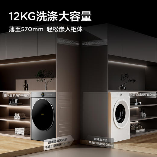 【新品上市】TCL小黄人·大眼萌AI超级筒T7R MAX 12公斤DD直驱变频滚筒 G120T7R-DIS 商品图8