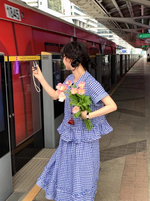 浮生八记/25A031/25A044/格纹衬衫半裙套装 商品图2