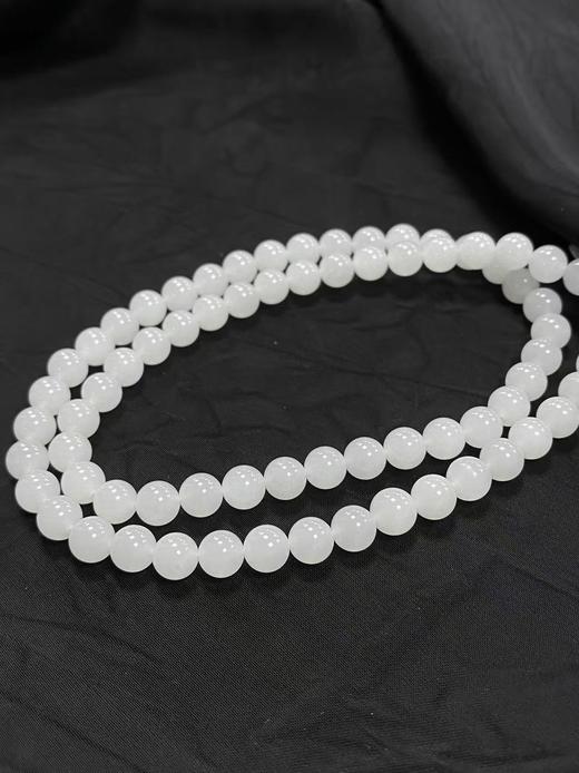 【于田产和田玉95料羊脂白卡7圆珠项链】规格7mm，出证书，发货1~五天，48小时鉴赏期 商品图3