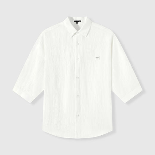 GXG男装【褶皱肌理】25夏季日常翻领休闲户外通勤男式短袖衬衫K&C 商品图9