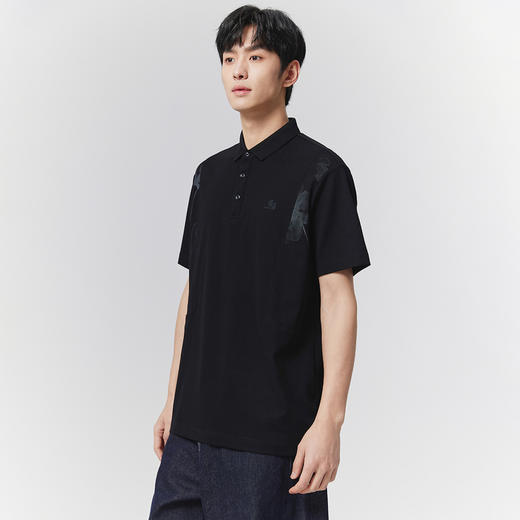 GXG男装【7A抗菌】25夏季时尚国风水墨画凉感透气男式翻领POLO衫K&C 商品图6