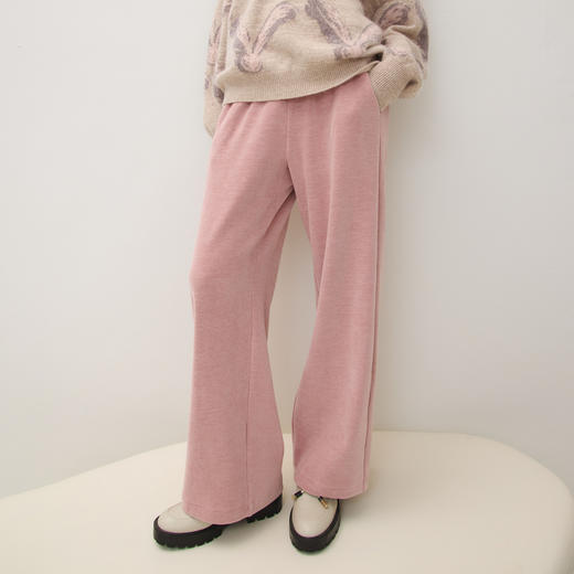 谜底直筒裤女2025秋季新品厚实柔软橡筋腰头慵懒风卫裤253MK1100 商品图0