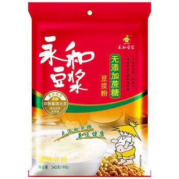 永和豆浆无添加蔗糖豆浆粉540g 内含18小包 0添加蔗糖非转基因 即食早餐 /水饮冲调 /冲饮谷物 /豆浆/豆奶粉 商品图1