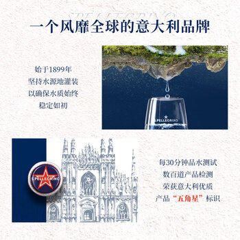 圣培露（S.PELLECRINO）意大利含气天然矿泉水气泡水750ml*12瓶 /水饮冲调 /饮用水 /矿泉水 商品图1