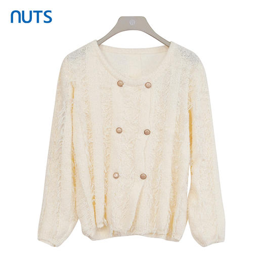 NUTS商场同款春秋季设计感小众气质圆领百搭短外套女4380536A1 商品图0