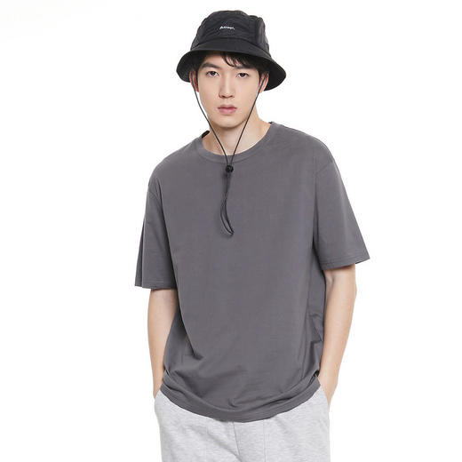 GXG男装【百搭纯色】夏季宽松纯棉休闲短袖T恤男K&C 商品图5