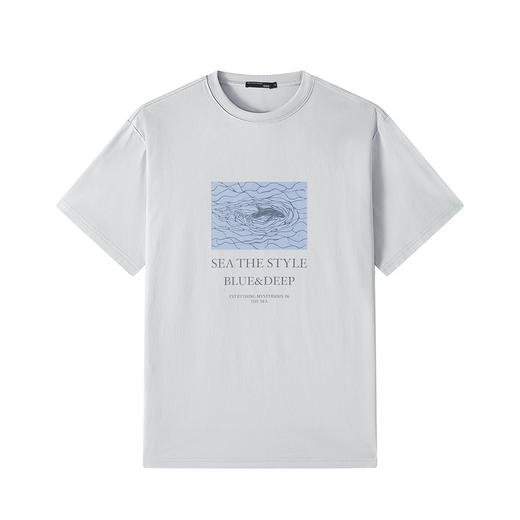 GXG男装【海洋鱼】25夏季时尚简约百搭休闲凉感透气男式短袖T恤K&C 商品图3