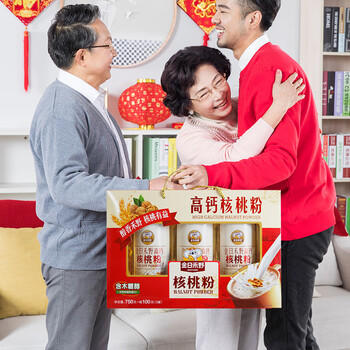 金日禾野高钙核桃粉礼盒880g中老年人营养品送礼长辈麦片早餐中秋节礼品 /水饮冲调 /冲饮谷物 /冲饮谷物礼包/礼盒 商品图6