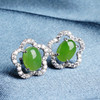 【预售3天】925纯银镶嵌和田碧玉耳环新中式国潮古风梅花玉耳8710245113 商品缩略图2