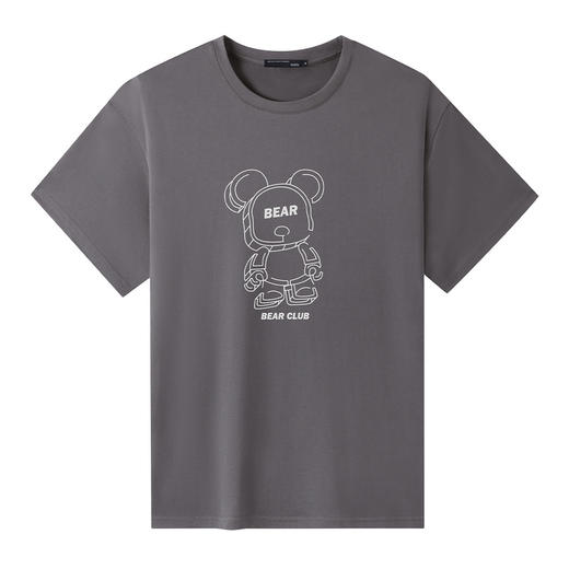 GXG男装【纯棉】夏季时尚卡通印花情侣款百搭圆领短袖T恤K&C 商品图4