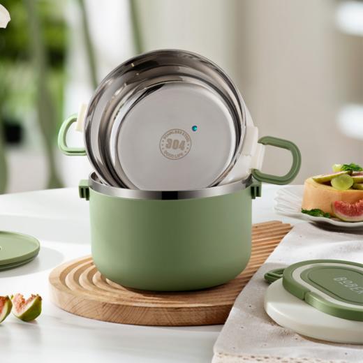 💪【博堡BOBER悠然双层不锈钢便当盒】 ✅即能留住美味，✨也能锁住营养定量饮食不止好看还好用; ✅分层携带使食物不串味，🤩密封不漏汁，叠加收纳更方便 商品图3