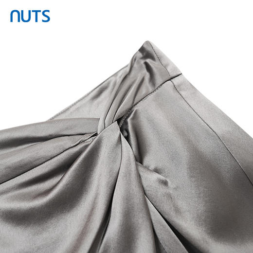 NUTS商场同款夏季气质高级设计感褶皱缎面半身长裙女423061088 商品图2