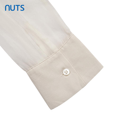 NUTS商场同款春秋季杏色气质优雅宽松系带长袖衬衫女4320102A1 商品图4