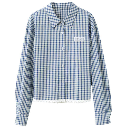 【100棉】三彩独醒2025秋季新款格纹衬衫长袖翻领宽松衬衣休闲F 商品图4