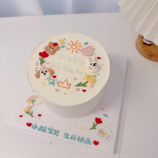 可爱狗狗兔兔熊熊小动物卡通手绘蛋糕-低糖处理无添加 商品图2